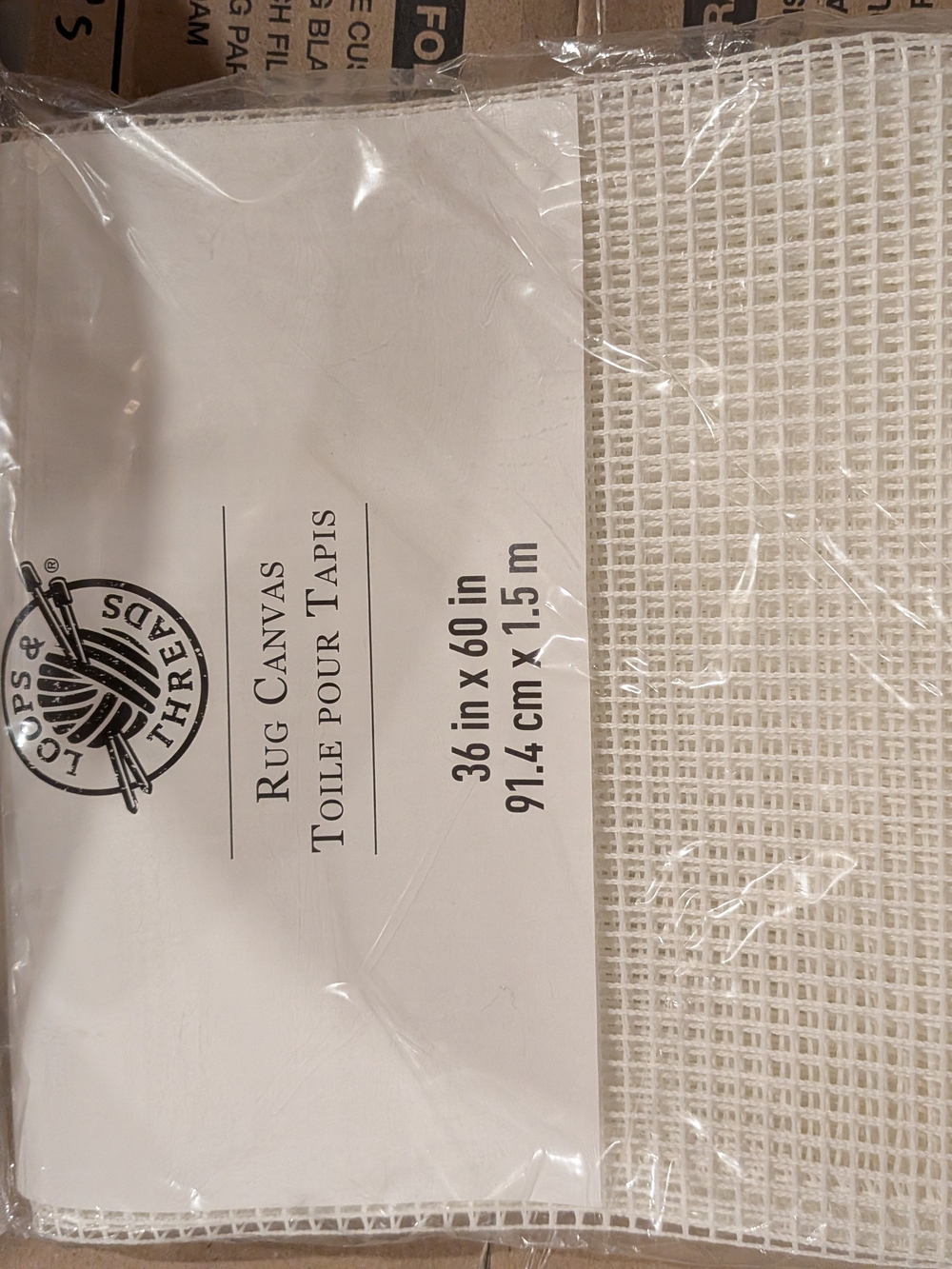 Loops & Threads Neutral NIP Rug Canvas 36" x 60"